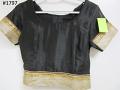 Black Tussore Short Sleeves Blouse / Choli for Saree - Small Size #5441798